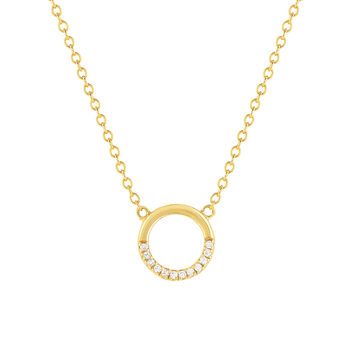 Collier plaqué or jaune et zirconias 45cm