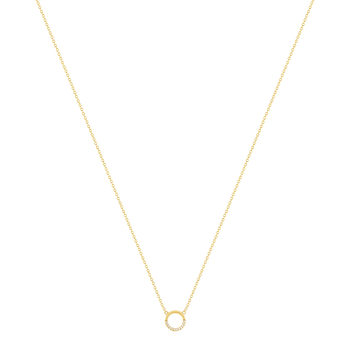 Collier plaqué or jaune et zirconias 45cm