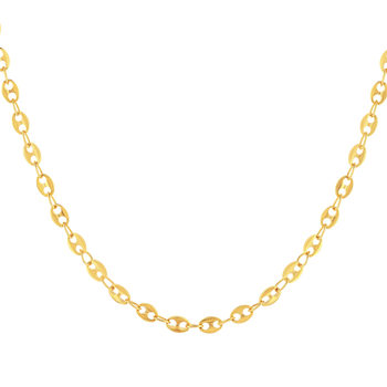Collier plaqué or jaune motif grain de café 45cm