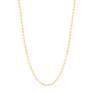 Collier plaqué or jaune motif grain de café 45cm