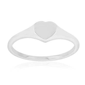 Chevalière argent 925 coeur