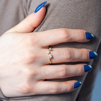 Bague plaqué or jaune et zirconias
