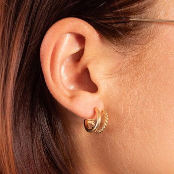 Demi créoles plaqué or jaune 14mm