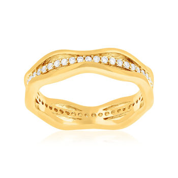 Bague plaqué or jaune et ziconias