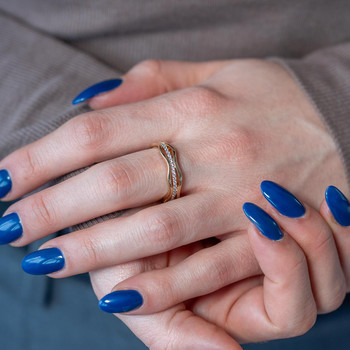 Bague plaqué or jaune et ziconias