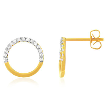 Boucles d'oreilles plaqué or 2 tons et ziconias