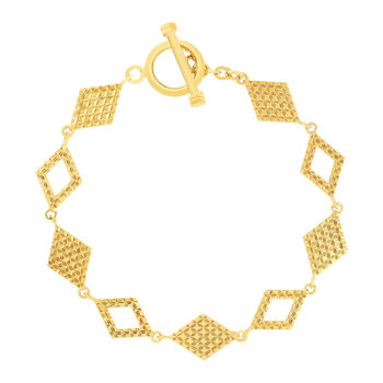 Bracelet plaqué or jaune losanges 18cm