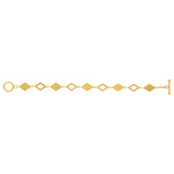 Bracelet plaqué or jaune losanges 18cm