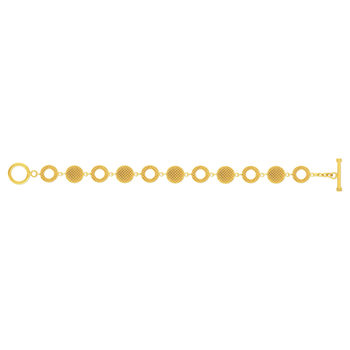 Bracelet plaqué or jaune ronds 18,5cm