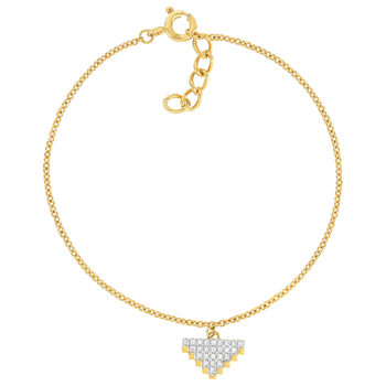 Geel vergulde en ziconias armband 19cm