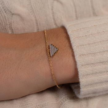 Geel vergulde en ziconias armband 19cm