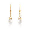 Boucles d'oreilles or 750 jaune perles de culture de Chine