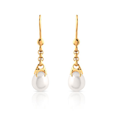 Boucles d'oreilles or 750 jaune perles de culture de Chine