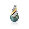 Pendentif en or 750 2 tons perle de culture de Tahiti diamant