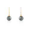 Boucles d'oreilles or 750 jaune perles de culture de Tahiti
