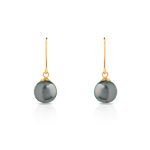 Boucles d&rsquo;oreilles or 750 jaune perle de culture Tahiti