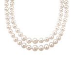 Collier or 750 blanc perles de culture de Chine