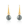 Boucles d'oreilles or 750 jaune perles de culture de Tahiti