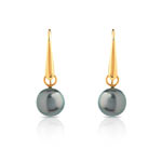 Boucles d&rsquo;oreilles or 750 jaune perles de culture de Tahiti