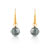 Boucles d&rsquo;oreilles or 750 jaune perles de culture de Tahiti