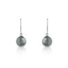 Boucles d'oreilles or 750 blanc perle de culture de Tahiti