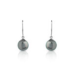 Boucles d&rsquo;oreilles or 750 blanc perle de culture de Tahiti