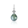Pendentif or 750 blanc perle de culture de Tahiti diamant