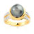 Bague or 750 jaune perle de culture de Tahiti diamant