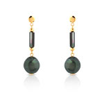 Boucles d'oreilles or 750 jaune perles culture Tahiti et nacre