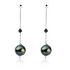 Boucles d'oreilles or 750 blanc perles culture Tahiti diamant