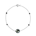 Bracelet or 750 blanc perles de culture de Tahiti diamant