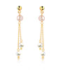 Boucles d'oreilles or 750 jaune perles de culture de Chine