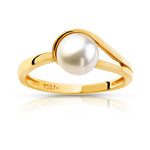 Bague or 750 jaune perle de culture de Chine