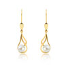 Boucles d'oreilles or 750 jaune perles de culture de Chine