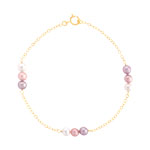 Bracelet or 750 jaune perle de culture de Chine
