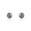 Boucles d oreilles or 750 blanc perle de culture de Tahiti