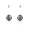 Boucles d'oreilles or 750 blanc perle de Culture de Tahiti