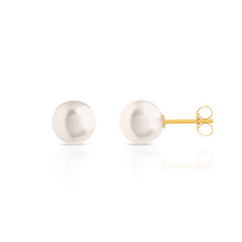 Boucles d'oreilles or 750 jaune perles de culture de Chine
