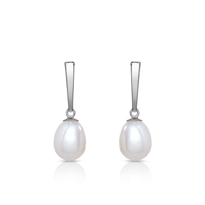 B.o. or 750 blanc perle de culture de Chine