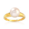 Bague or 750 jaune perle de culture du Japon