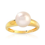 Bague or 750 jaune perle de culture du Japon
