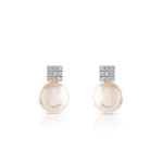 B.o. or 750 blanc perle de culture du Japon et diamant
