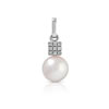 Pendentif or 750 blanc perle de Culture Japon et diamant