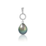 Pend.or 750 blanc perle de culture de Tahiti et diamant