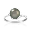 Bague or 750 blanc perle de Culture de Tahiti