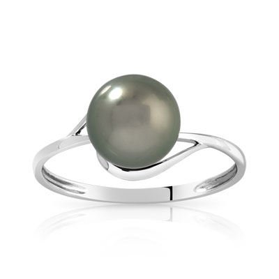 Bague or blanc perle de culture de tahiti