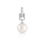 Pendentif or 750 blanc perle de Culture du Japon diamant