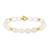 Bracelet or 750 jaune perles de culture de Chine ovales 19 cm - vue V2