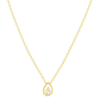 Necklace yellow gold plated and zirconias 45cm