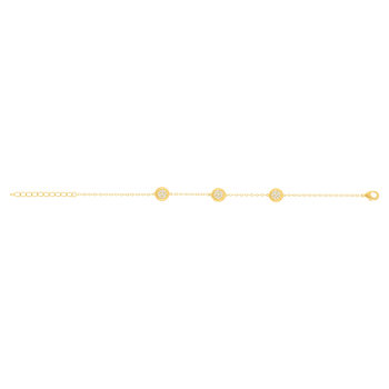 Yellow gold-plated and zirconia bracelet 19cm